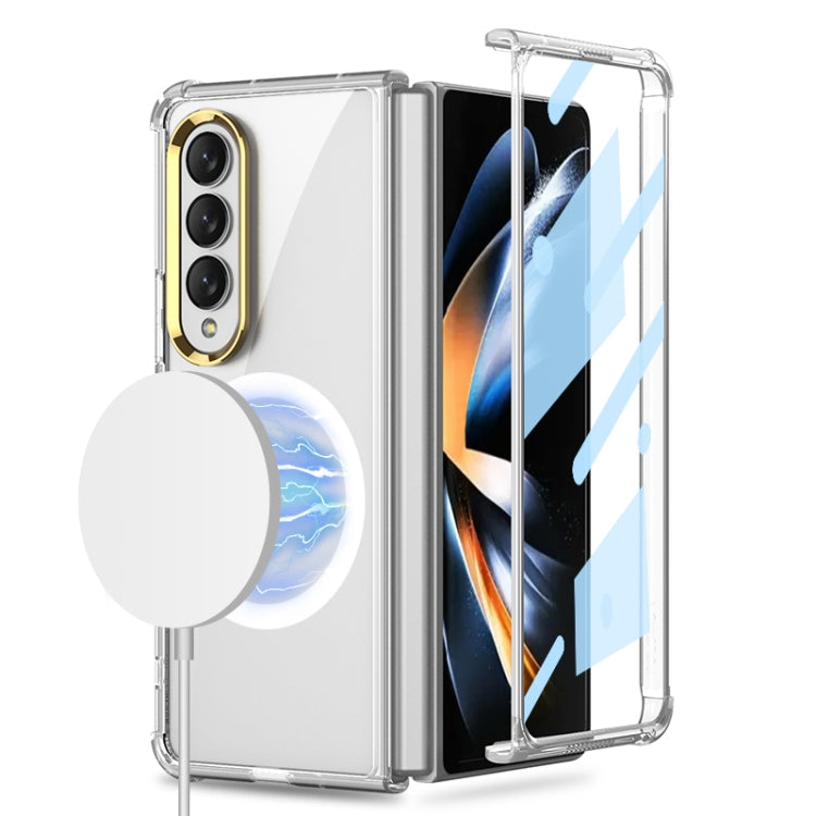 GKK MagSafe Airbag Shockproof Phone Case for Samsung Galaxy Z Fold4 (Transparent)