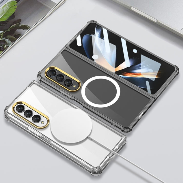 GKK MagSafe Airbag Shockproof Phone Case for Samsung Galaxy Z Fold4 (Transparent)