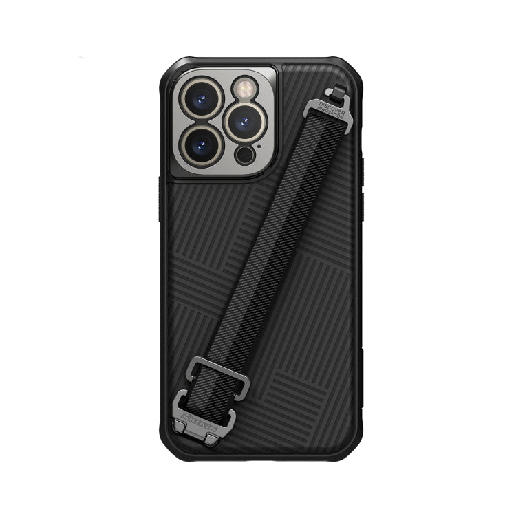 NILLKIN MagSafe Full Coverage Phone Case with Wrist Strap for iPhone 14 Pro Max in Black