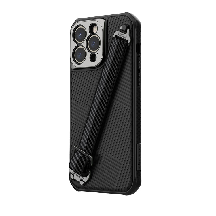 NILLKIN MagSafe Full Coverage Phone Case with Wrist Strap for iPhone 14 Pro Max in Black