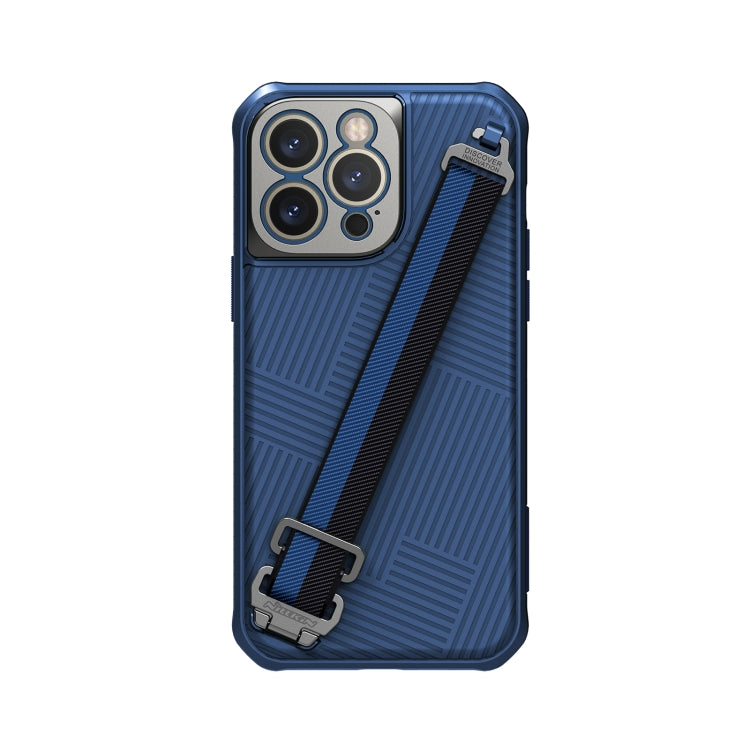 Mag Safe Full Coverage Phone Case with Wrist Strap for iPhone 14 Pro Max - Blue