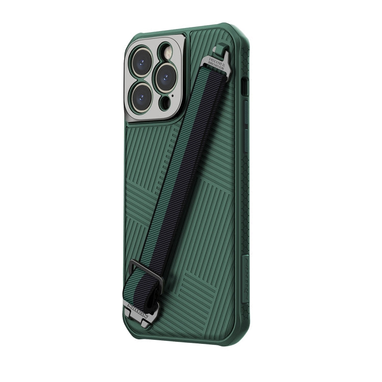 MagSafe Full Coverage Phone Case for iPhone 14 Pro Max with Wrist Strap (Green)