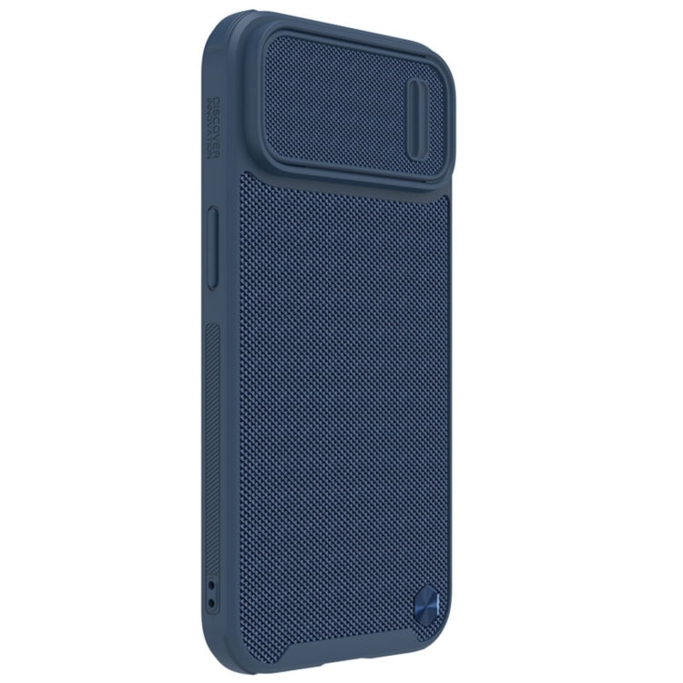 iPhone 14 NILLKIN Texture MagSafe Camshield PC + TPU Phone Case with Ultimate Lens Protection (Blue)