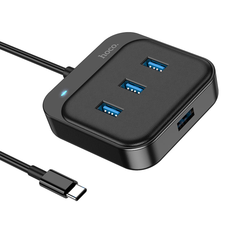 hoco HB31 Easy 4 in 1 USB-C to USB3.0x4 Converter with 0.2m Cable Length (Black)