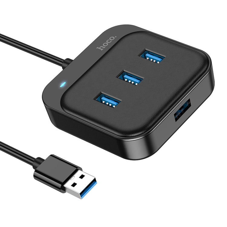 hoco HB31 4 in 1 USB to USB3.0x4 Converter with 0.2m Cable Length (Black)