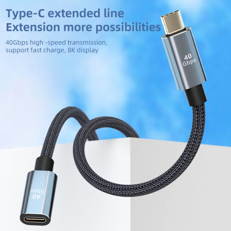 USB4.0 40Gbps Type-C Male to Female Extension Cable, 0.8m Length