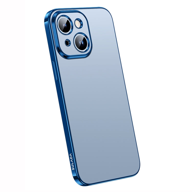 SULADA Electroplating Frosted All-inclusive TPU Phone Case for iPhone 14 (Blue)