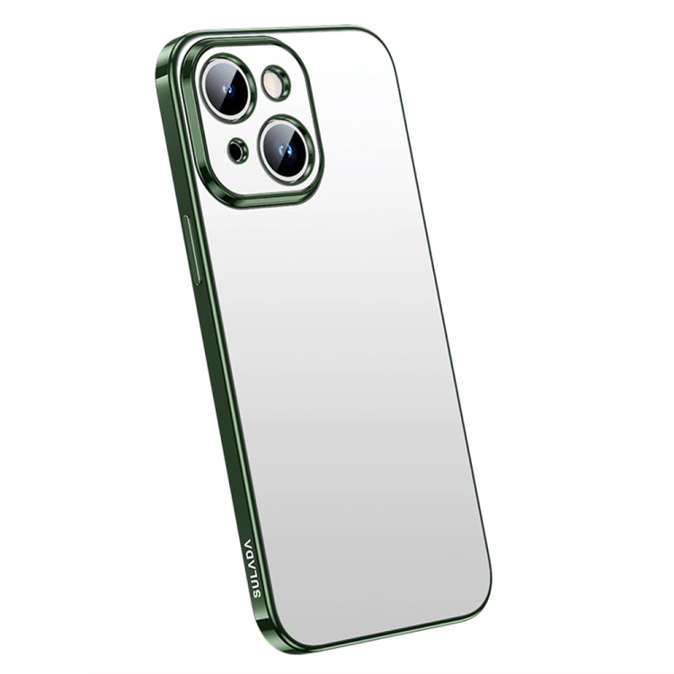 SULADA Electroplating Frosted All-inclusive TPU Phone Case for iPhone 14 Plus (Green)