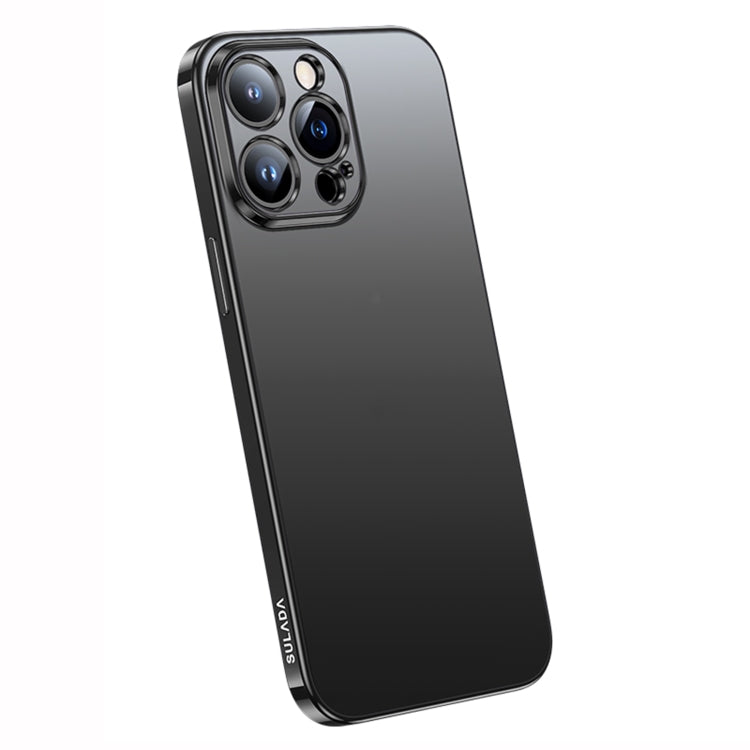 SULADA Electroplating Frosted All-inclusive TPU Phone Case for iPhone 14 Pro (Black)