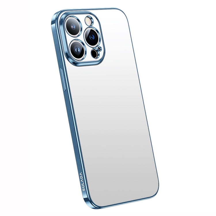 SULADA Electroplating Frosted All-Inclusive TPU Phone Case for iPhone 14 Pro (Sierra Blue)