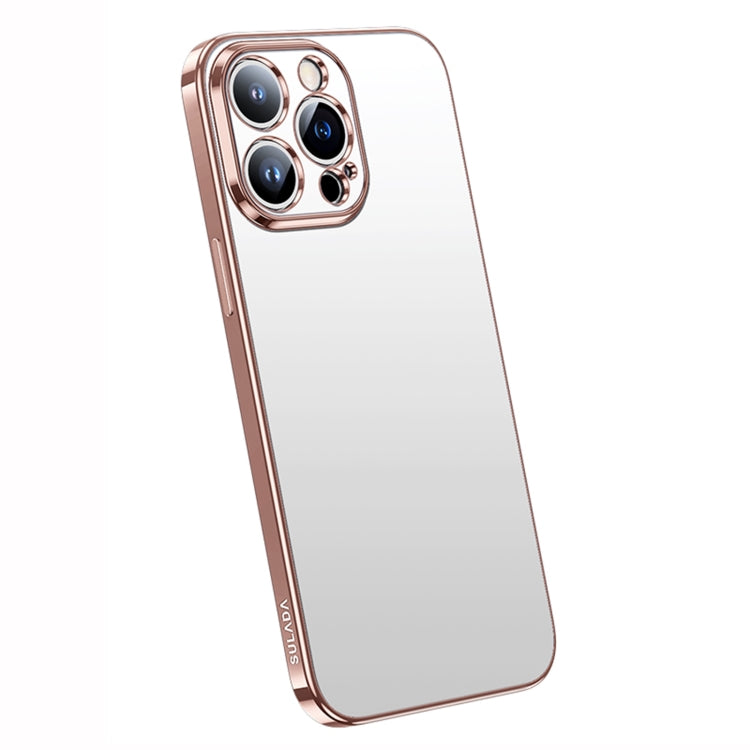 SULADA Electroplating Frosted All-Inclusive TPU Phone Case for iPhone 14 Pro (Pink)