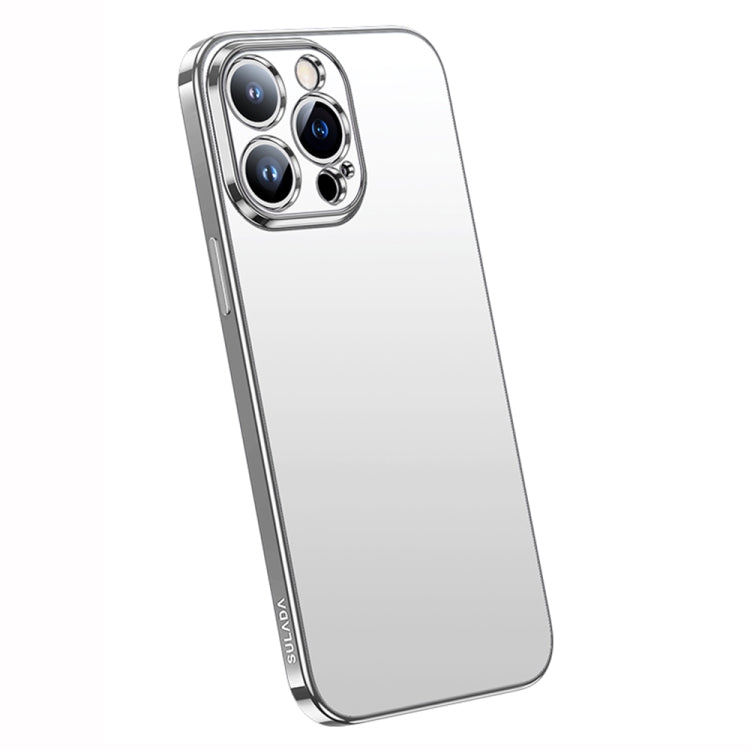 SULADA Electroplating Frosted All-inclusive TPU Phone Case for iPhone 14 Pro (Silver)