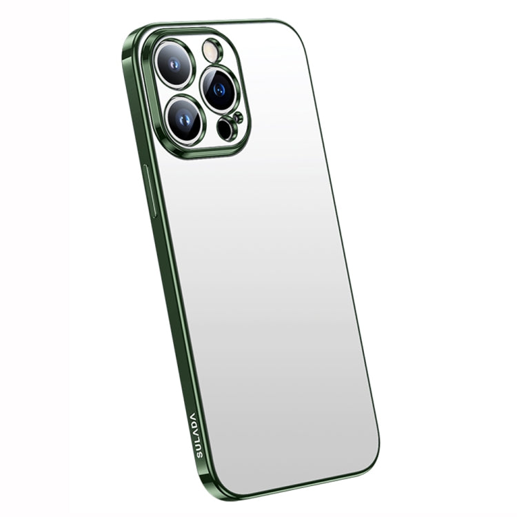 SULADA Electroplating Frosted TPU Phone Case for iPhone 14 Pro Max (Green)