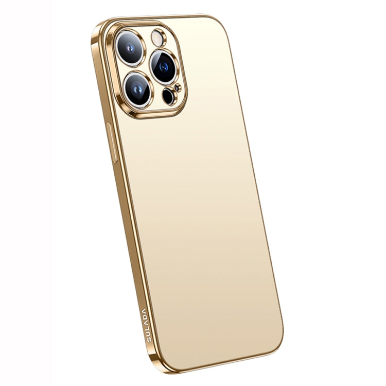 SULADA Electroplating Frosted All-inclusive TPU Phone Case for iPhone 14 Pro Max (Gold)