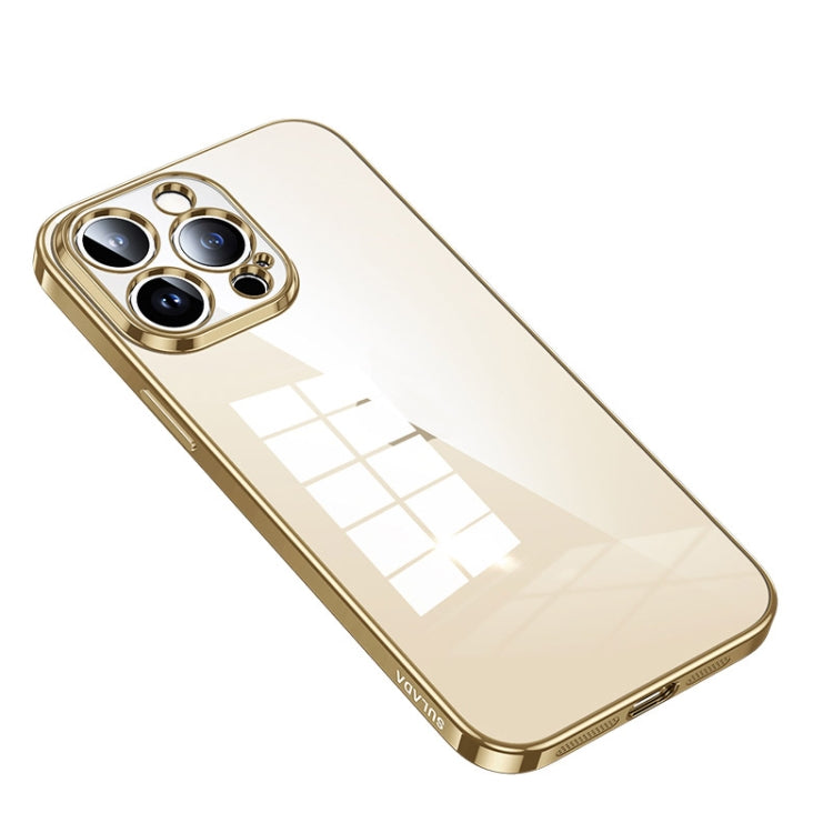 Transparent Phone Protective Case for iPhone 14 Pro Max (Gold)