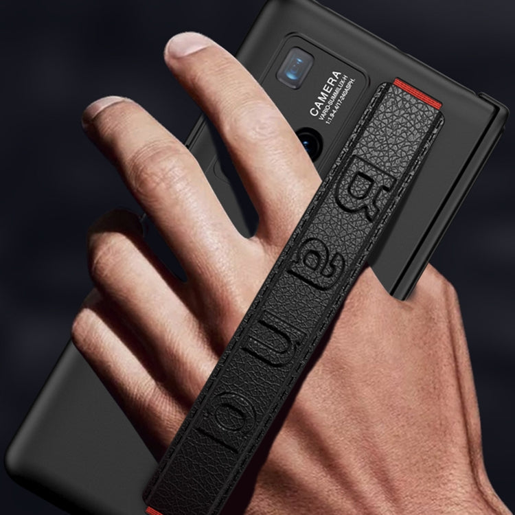 Blue GKK Peep-proof Magnetic Hinge Integrated Phone Case with Wrist Strap for Huawei Mate X2