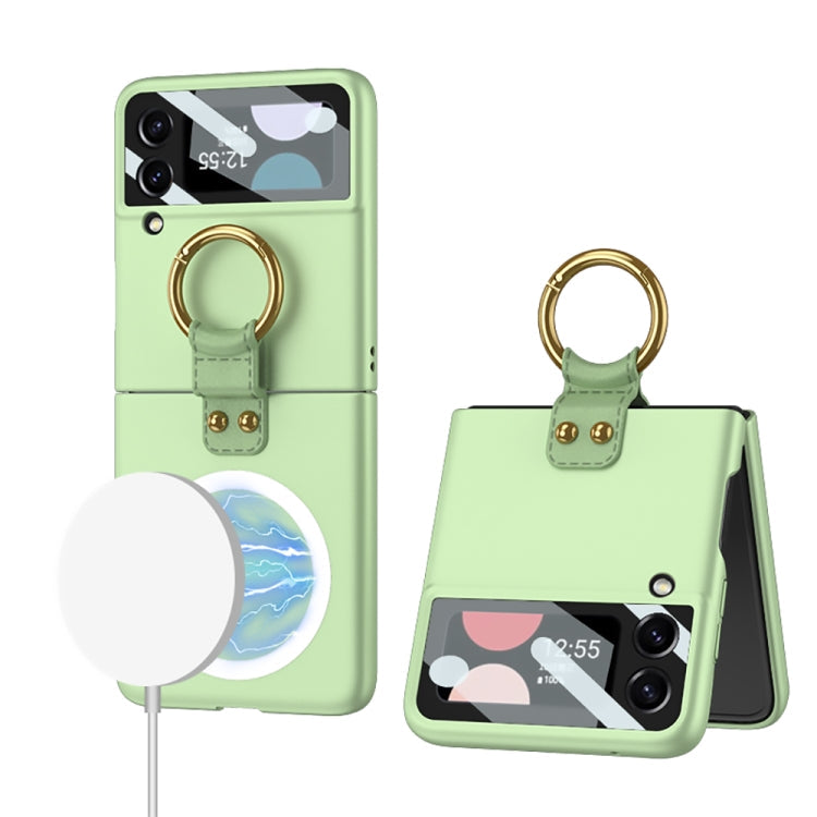 GKK MagSafe Ultrathin Light Green Phone Case with Ring Holder for Samsung Galaxy Z Flip4