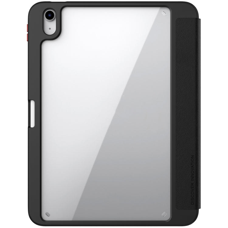 NILLKIN Black Leather Tablet Case for iPad 10th Gen 10.9 2022 with Signal Reception and Smart Cover Technology