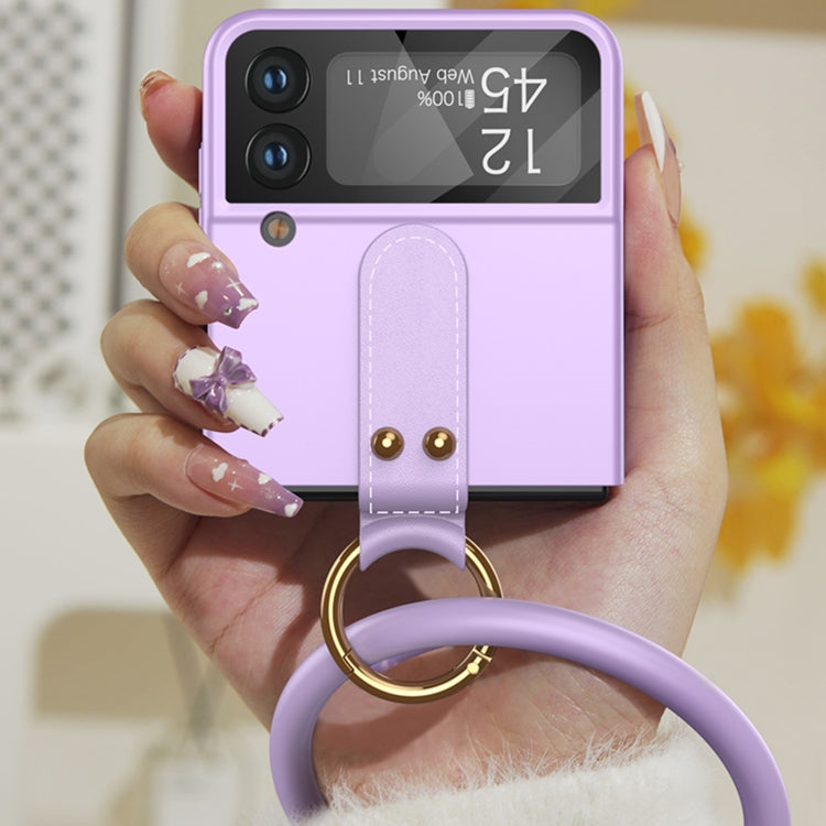 GKK Ultrathin Integrated Shockproof Phone Case with Bracelet (Purple) for Samsung Galaxy Z Flip4