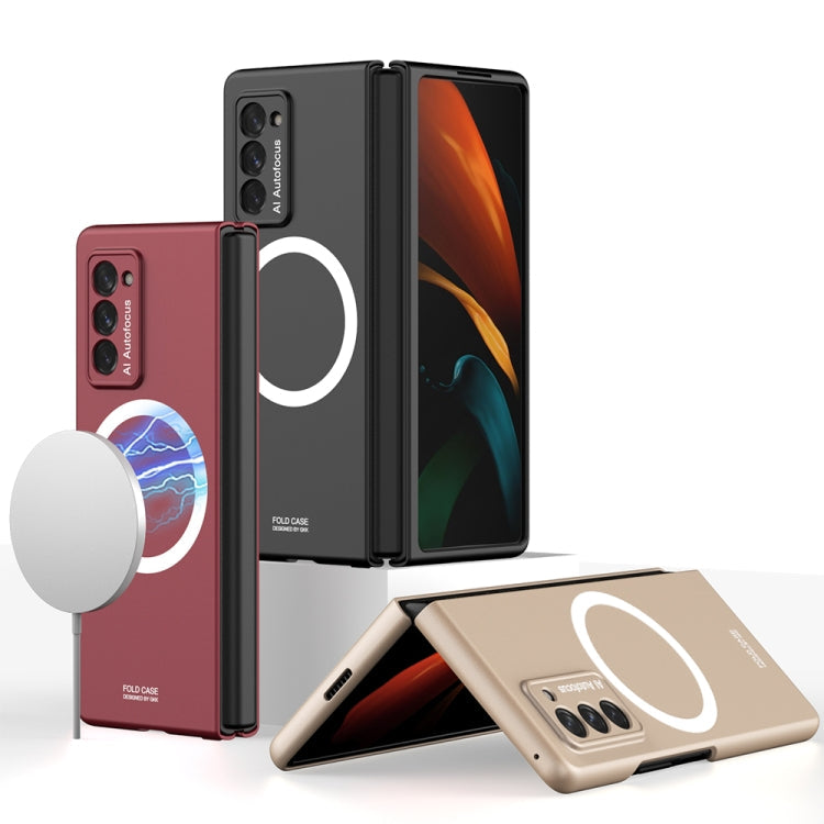GKK Ultrathin MagSafe Full Coverage Shockproof Phone Case for Samsung Galaxy Z Fold2 5G (Black)