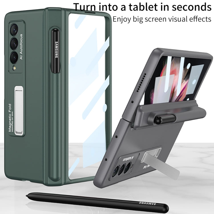 Samsung Galaxy Z Fold3 5G GKK Magnetic Fold Hinge Shockproof Phone Case with Pen Slots (Grey)
