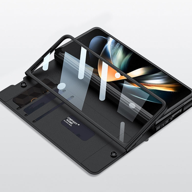 Samsung Galaxy Z Fold4 GKK Leather Phone Case with Pen Slots (Black)