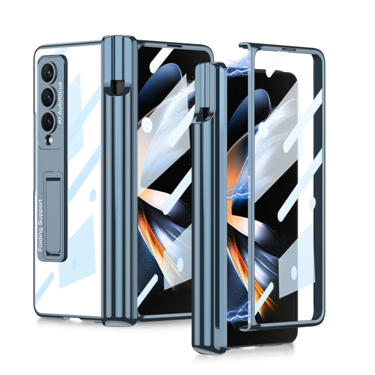 Samsung Galaxy Z Fold4 GKK Magnetic Shockproof Phone Case with Pen Slots (Blue)