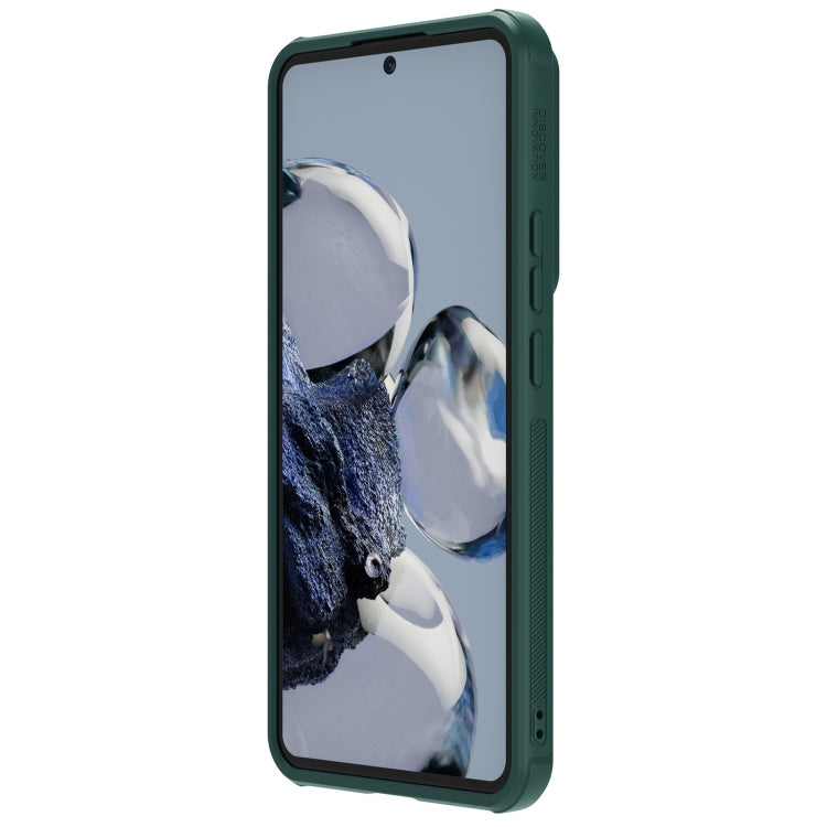 NILLKIN 3D Textured Camshield PC + TPU Phone Case for Xiaomi 12T Pro (Green)