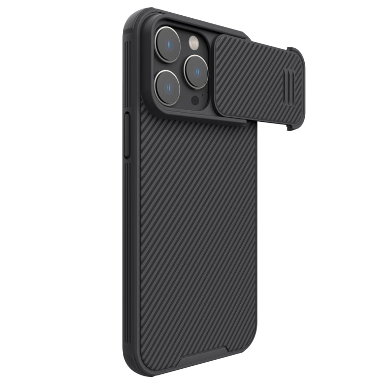 NILLKIN CamShield S PC Phone Case for iPhone 14 Pro Max in Black with Lens Slide Design and Excellent Signal Reception