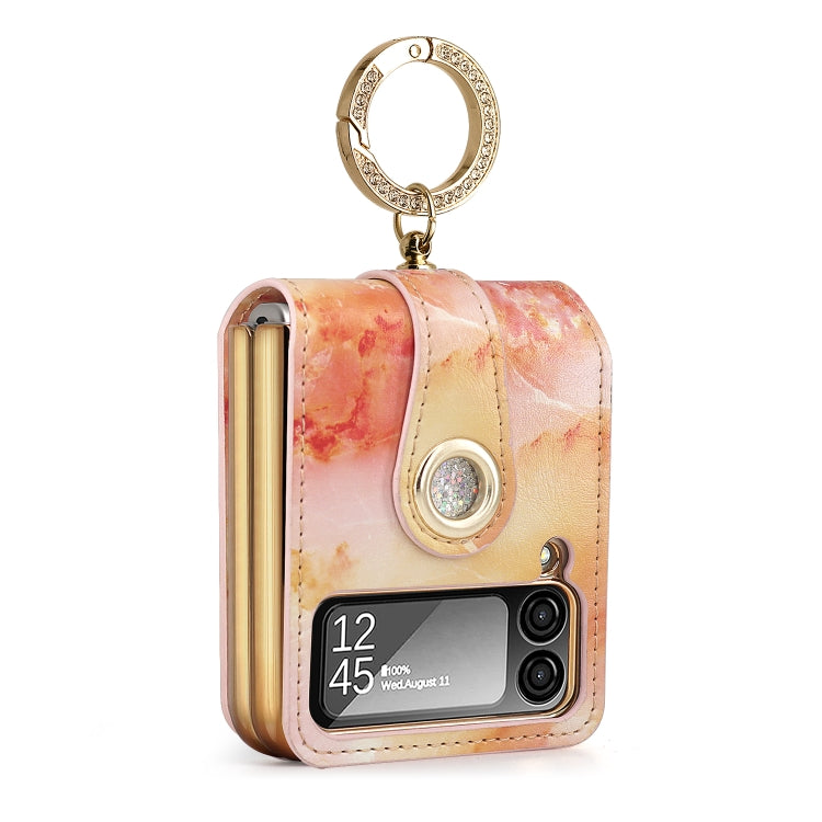GKK Color Cloud Series Pink Leather Case for Samsung Galaxy Z Flip 4