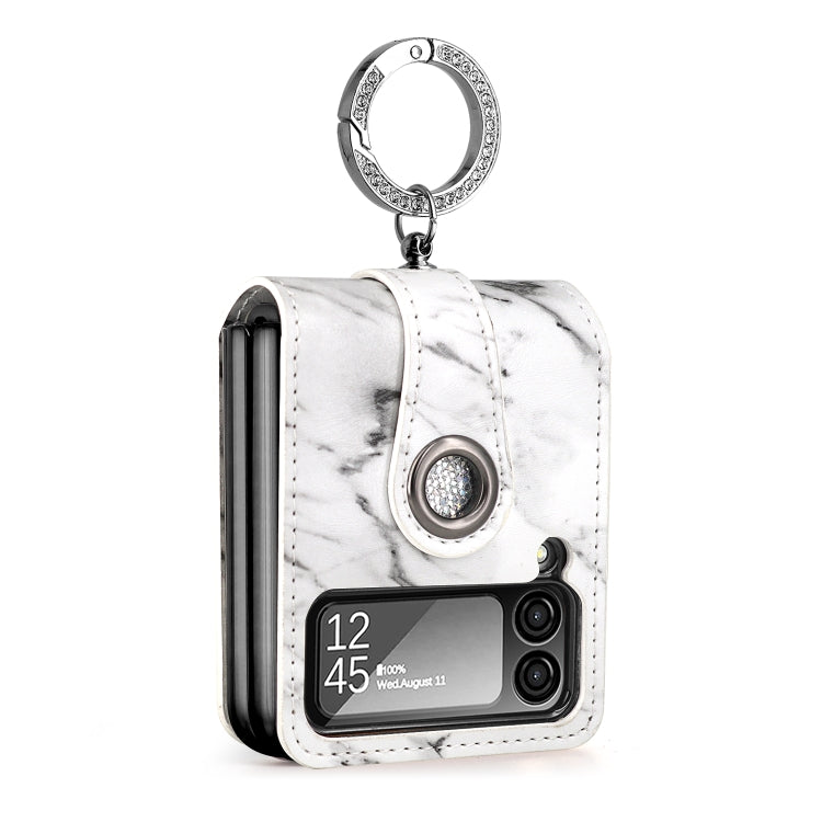 GKK Color Cloud Series Shockproof Folding Phone Leather Case for Samsung Galaxy Z Flip4 (White)