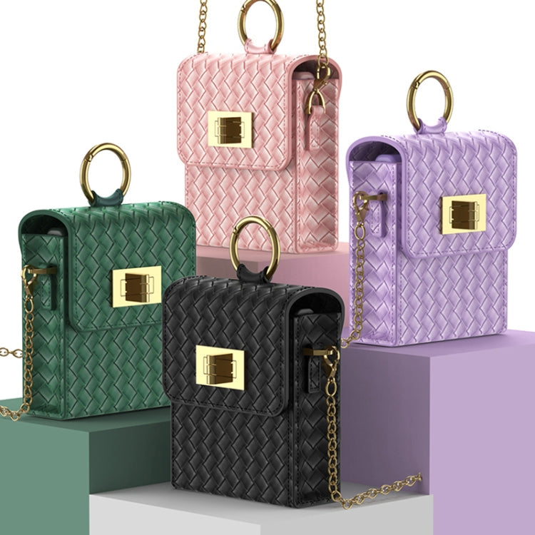Slim Pink Mini Backpack Phone Bag with Ring for Samsung Galaxy Z Flip3 5G/Z Flip4/Huawei P50 Pocket