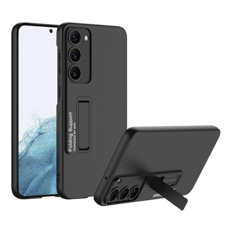 Sleek Black GKK Ultra-thin Shockproof Phone Case with Holder for Samsung Galaxy S23 5G