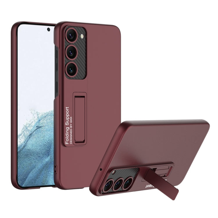 GKK Ultra-thin Shockproof Phone Case with Holder for Samsung Galaxy S23+ 5G in Red