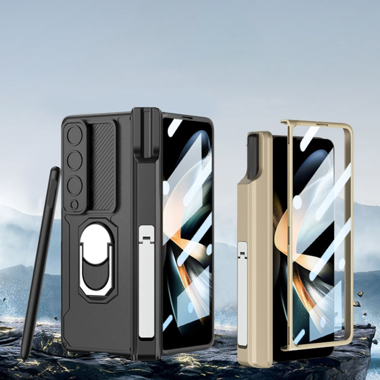 Samsung Galaxy Z Fold4 GKK Magnetic Phone Case with Pen Holder (Champagne Gold)