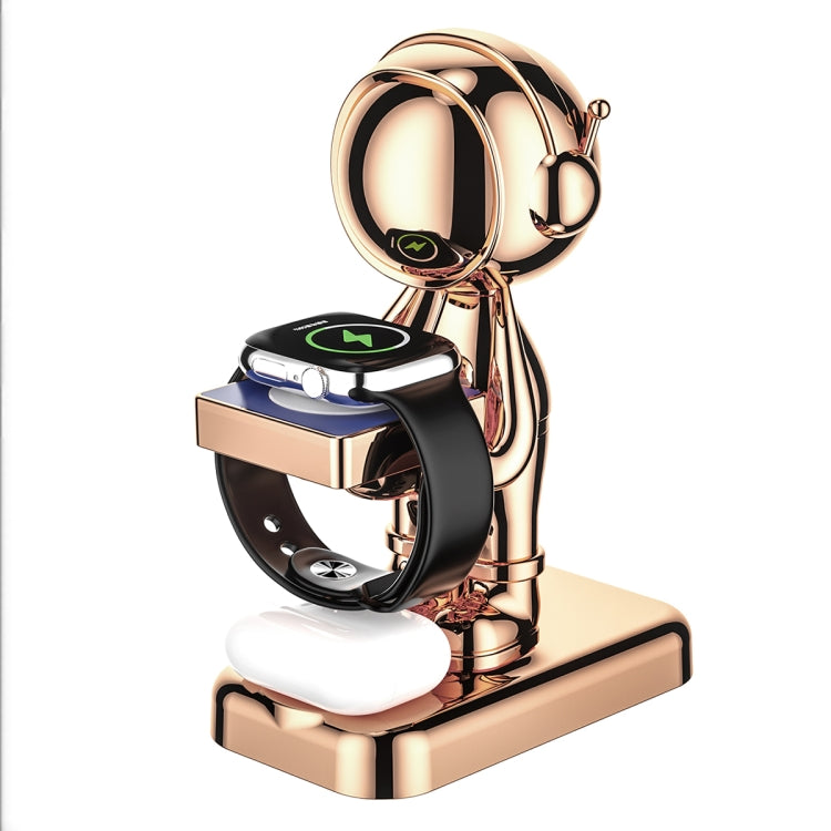Golden Intelligent Wireless Charging Holder for Watch and Wireless Headset