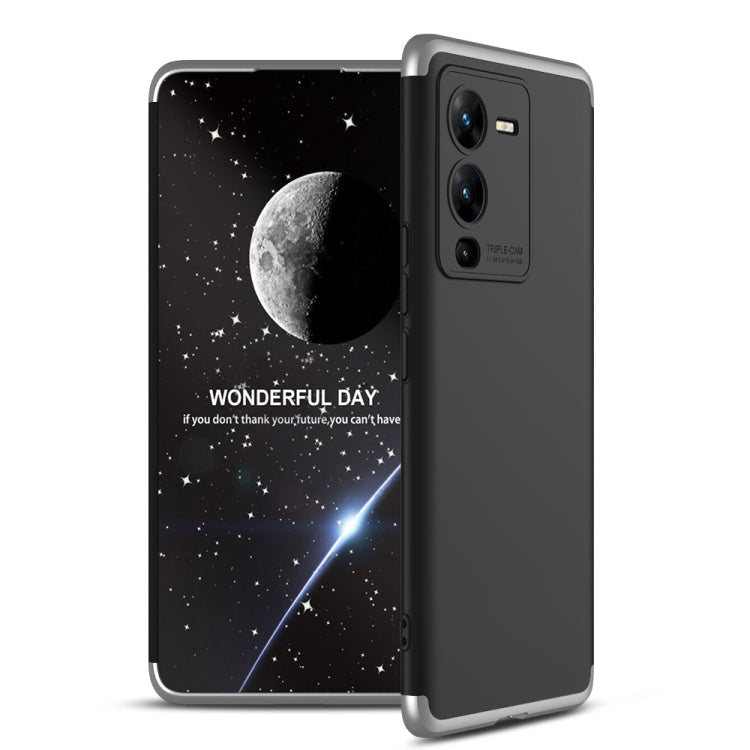 GKK Three-Stage Splicing Full Coverage Phone Case for vivo V25 Pro (Black Silver)