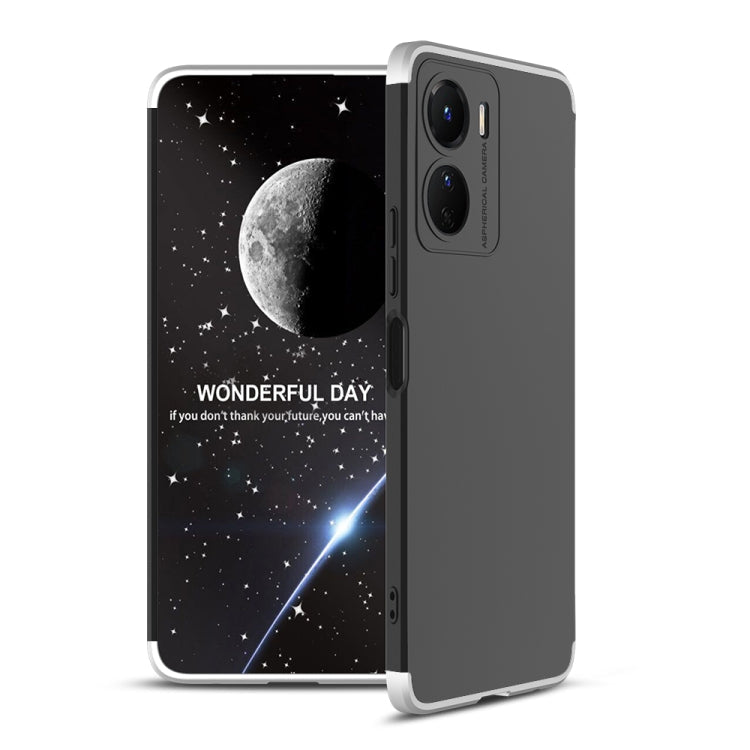 Black Silver Three-Stage Splicing Full Coverage PC Phone Case for vivo Y16 by GKK