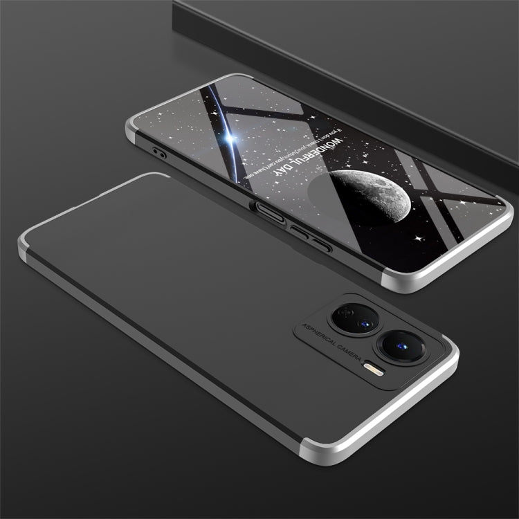 Black Silver Three-Stage Splicing Full Coverage PC Phone Case for vivo Y16 by GKK