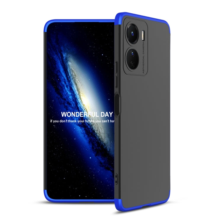 Black Blue Three Stage Splicing Full Coverage PC Phone Case for vivo Y16 GKK