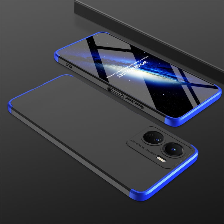 Black Blue Three Stage Splicing Full Coverage PC Phone Case for vivo Y16 GKK