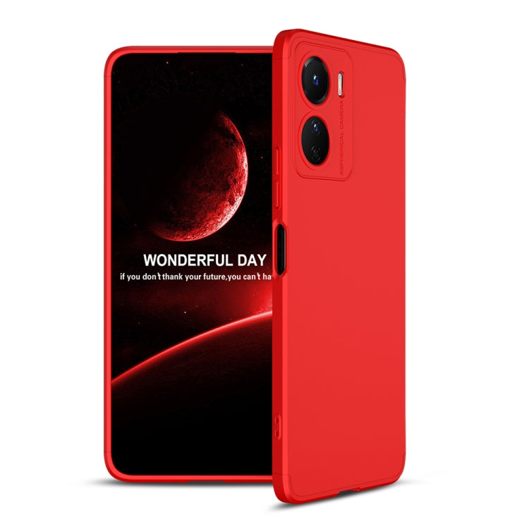 GKK Three Stage Splicing Full Coverage PC Phone Case for vivo Y16 (Red)