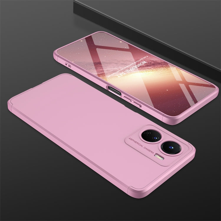 GKK Three Stage Splicing Full Coverage PC Phone Case for vivo Y16 (Rose Gold)