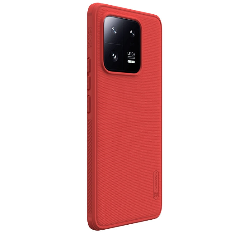 Xiaomi 13 Pro NILLKIN Frosted Shield Pro PC + TPU Phone Case in Red with Signal Reception and Enhanced Protection