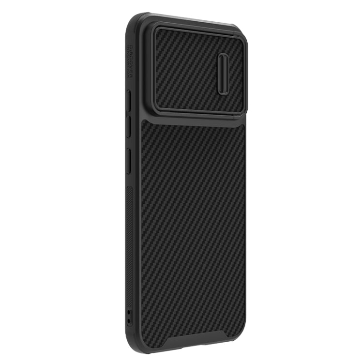 Xiaomi 13 NILLKIN Synthetic Fiber Camshield Phone Case (Black) with Sliding Cover Protection