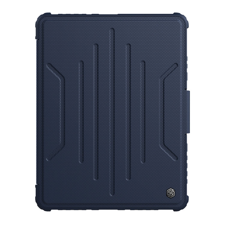 NILLKIN Bumper Snapsafe Multifunctional Leather Tablet Case for iPad Pro 12.9 2022 / 2021 / 2020 / Air 2020 / Air 2022 with Pen Slot (Blue)