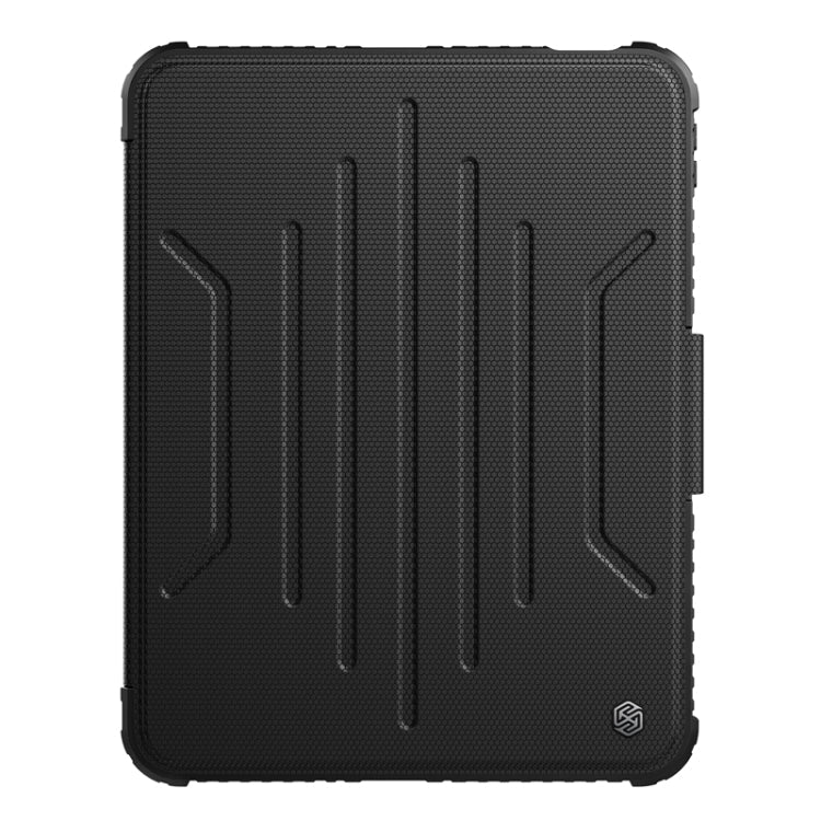 NILLKIN Multifunctional Leather Tablet Case for iPad 10th Gen 10.9 2022 with Bumper Snapsafe and Pen Slot (Black)