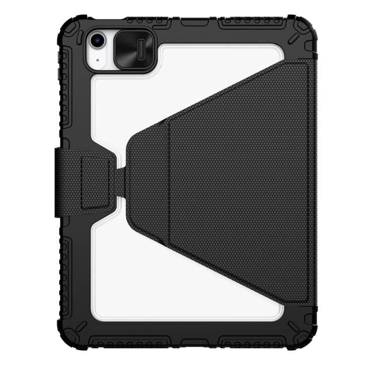 NILLKIN Multifunctional Leather Tablet Case for iPad 10th Gen 10.9 2022 with Bumper Snapsafe and Pen Slot (Black)