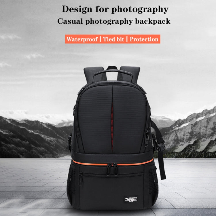 Waterproof Camera Backpack with Large Capacity (Blue with Orange Inner Lining)