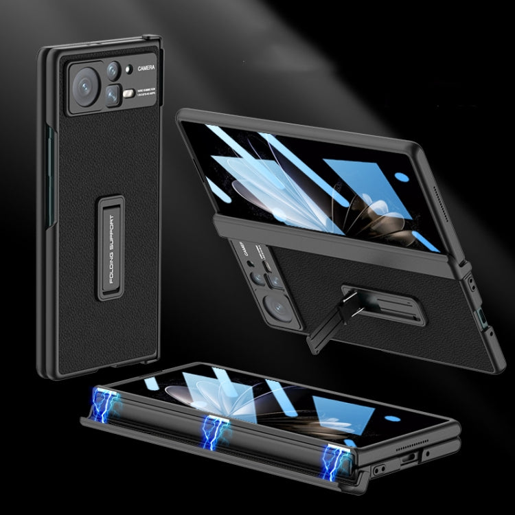 Xiaomi Mix Fold 2 GKK Magnetic Hinge Flip Leather Phone Case with Holder(Black)